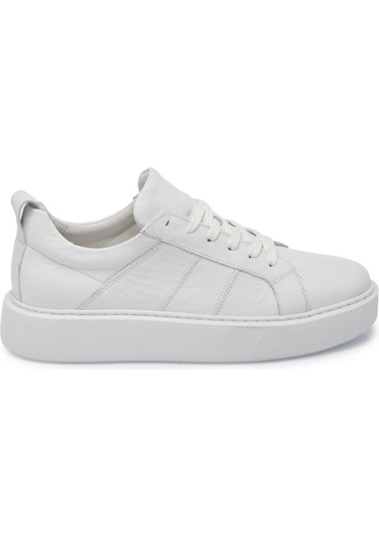 Beyaz Hakiki Deri Erkek Sneaker - E25I1AY57299-A26
