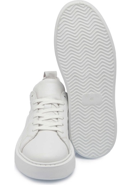 Beyaz Hakiki Deri Erkek Sneaker - E25I1AY57299-A26
