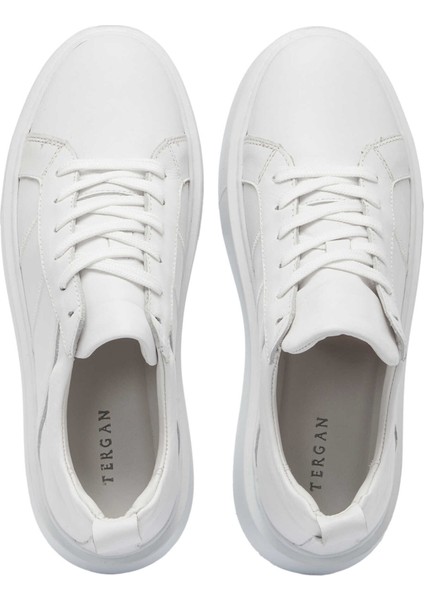 Beyaz Hakiki Deri Erkek Sneaker - E25I1AY57299-A26