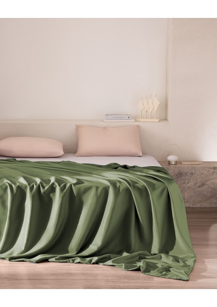 Ciel King Size %100 Pamuk Saten Nevresim - Haki