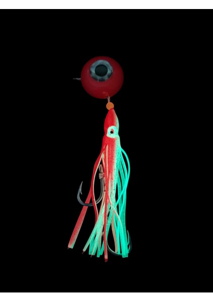 Melek Gözü Jig 150G Kırmızı Uv - 0/3 No Paslanmaz Iğne - Uv Glow Saçak fiyatları