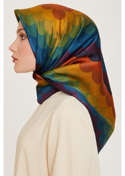 Geometrik Desenli Sura Saf İpek Eşarp 9212D 35 modelleri