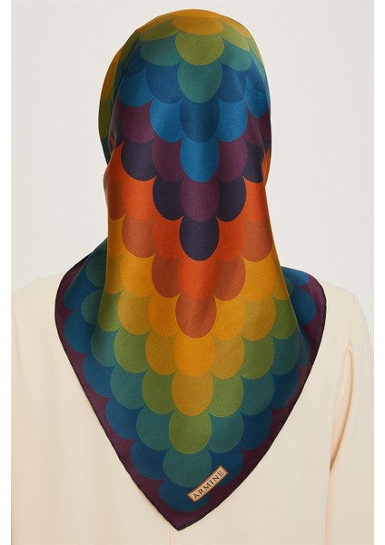 Geometrik Desenli Sura Saf İpek Eşarp 9212D 35 fırsatları