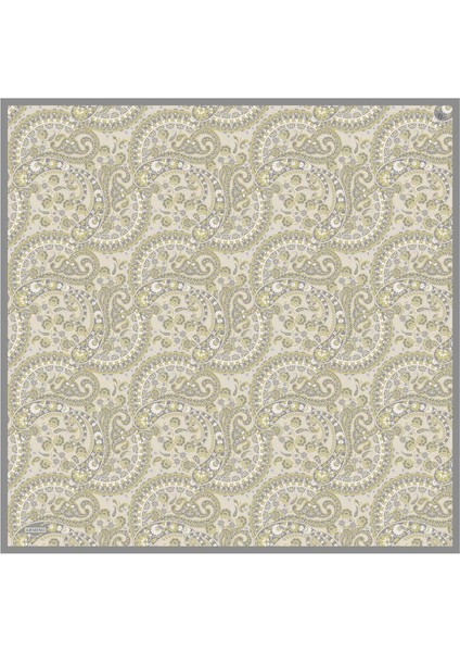 Geometrik Desenli Saf İpek Twill Eşarp 9309 07