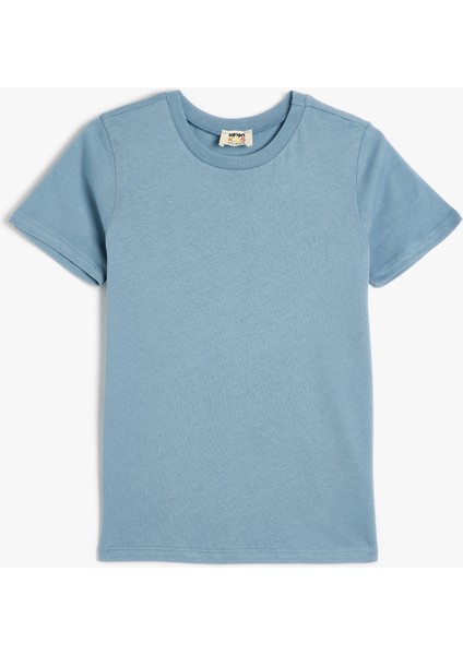 Basic Tişört Kısa Kollu Bisiklet Yaka Pamuklu