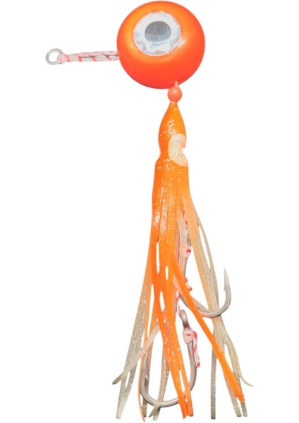 S.F. Melek Gözü Jig 150g Turuncu Uv - 0/3 No Paslanmaz Iğne - Uv Glow Saçak
