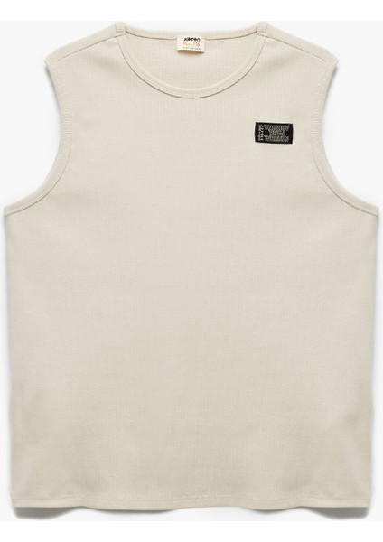 Bisiklet Yaka Kolsuz Ribanalı Pamuklu Atlet