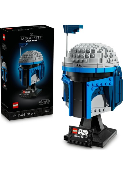 ® Star Wars™ Jango Fett™ Kaskı 75408 - Yetişkinler için Koleksiyonluk ve Dekoratif Model Yapım Seti (616 Parça)