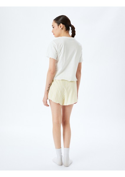 Pamuklu Limon Baskılı Kısa Kollu Şortlu Örme Pijama Takımı