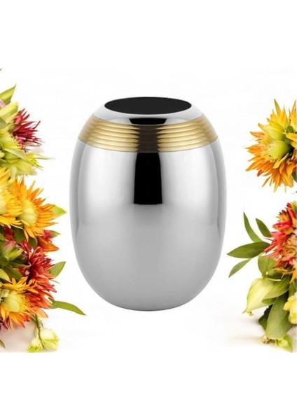 Lınes Nıckel Gold Small Vase 11X11X15 cm
