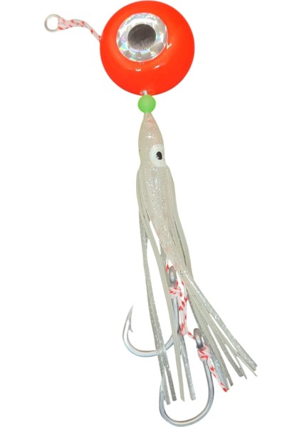 Melek Gözü Jig 180G Kırmızı Uv - 0/3 No Paslanmaz Iğne - Uv Glow Saçak