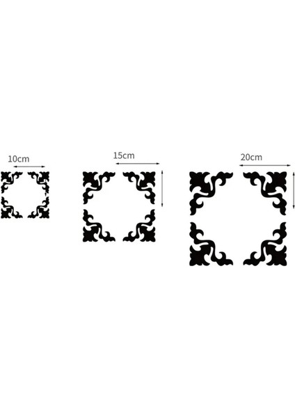 Yaprak-Motif Desenli Pleksi Köşe Ayna Silver