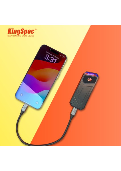 Kingspec Z5 Taşınabilir SSD 1tb, 2090MB/S Metal Rgb Kasa Usb-C indirimleri