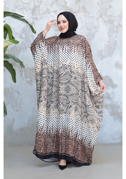 Desenli Panço Tesettür Elbise 40277DSN