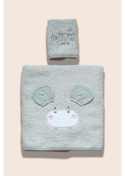 Havlu Seti (2 Parça) - Bath Time - Gri