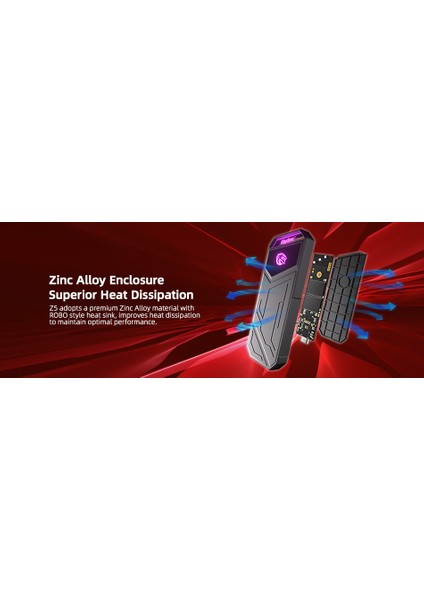 Kingspec Z5 Taşınabilir SSD 2tb , 2090MB/S Metal Rgb Kasa Usb-C indirimleri