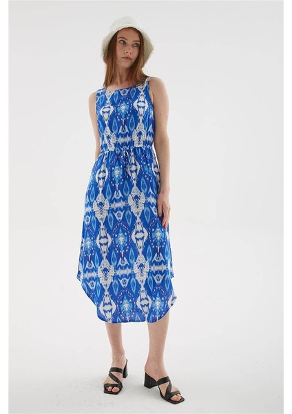 Desenli Viskon Elbise Saks fiyatları