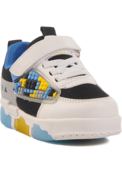 Beyaz Cırtlı Fileli Işıklı Erkek Çocuk Spor Ayakkabı Legos B