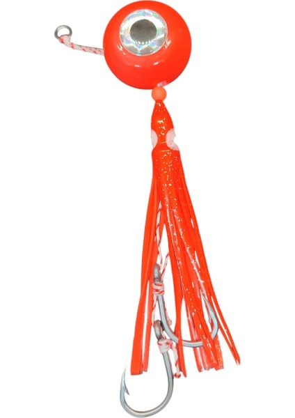 S.f. Jig Melek Gözü 200G Kırmızı Uv - 0/5 No Paslanmaz Iğne - Uv Glow Saçak