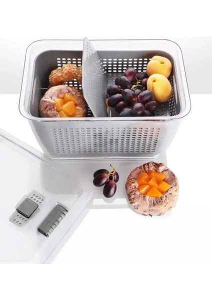 Luna 9 Lt Gri Vakum Kapaklı Gıda Organizer Çift Bölmeli, Taze ve Düzenli Saklama Çözümü modelleri