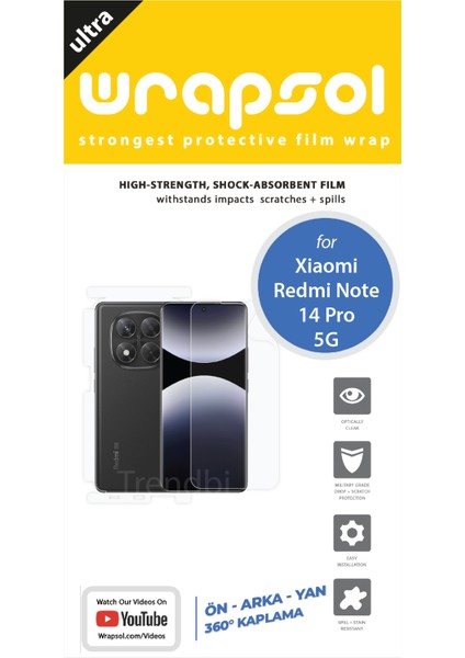 Xiaomi Redmi Note 14 Pro 5g Ekran, Arka ve Yan Koruyucu Fullbody Kaplama Koruyucu Poliüretan Film fiyatları