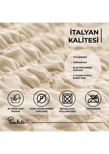 Lastikli Esnek ve Yıkanabilir 2 Kişilik Koltuk Örtüsü Çekyat Kanepe Kılıfı - Vanilya