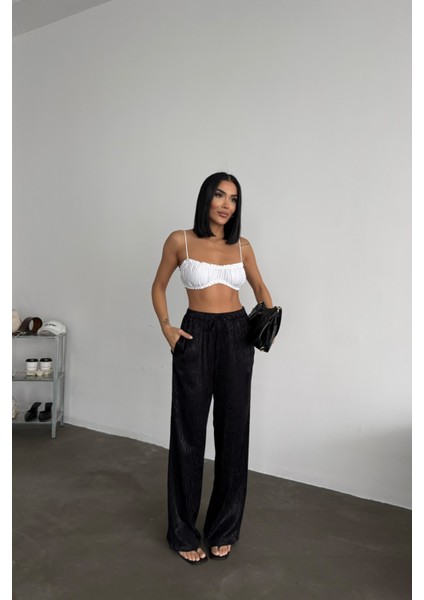 Siyah Jakarlı Saten Pantolon fiyatları