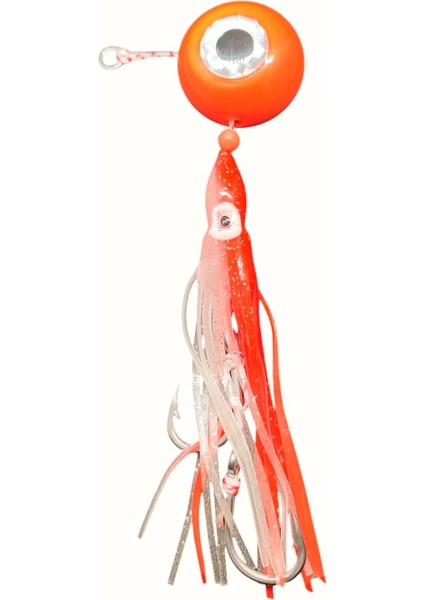 Melek Gözü Jig 200G Turuncu Uv - 0/5 No Paslanmaz Iğne - Uv Glow Saçak