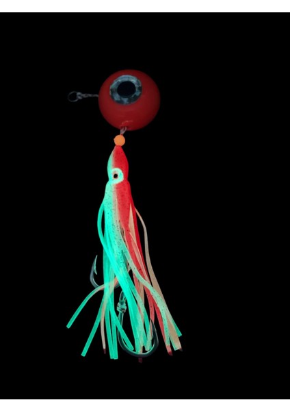 Melek Gözü Jig 200G Turuncu Uv - 0/5 No Paslanmaz Iğne - Uv Glow Saçak fiyatları