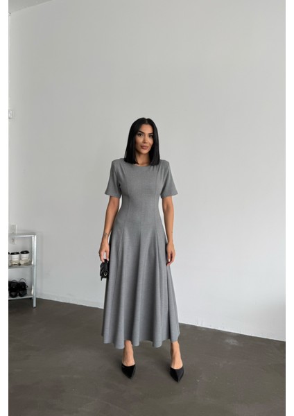 Gri Poliviskon Elbise