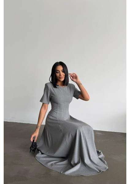 Gri Poliviskon Elbise modelleri