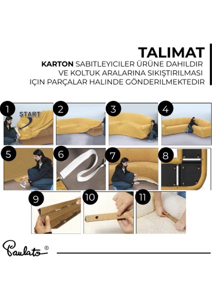 Lastikli Esnek ve Yıkanabilir L Köşe Koltuk Örtüsü Çekyat Kanepe Kılıfı - Vanilya