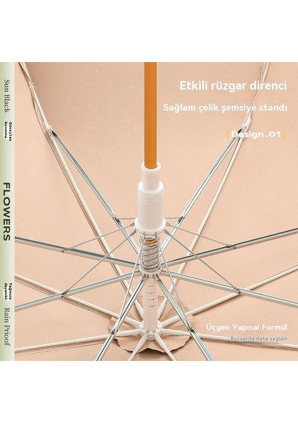 Kemik Ileri Hafif Lüksler Dantel Uzun Saplı Düz Direk Gölge Şemsiye (Yurt Dışından)