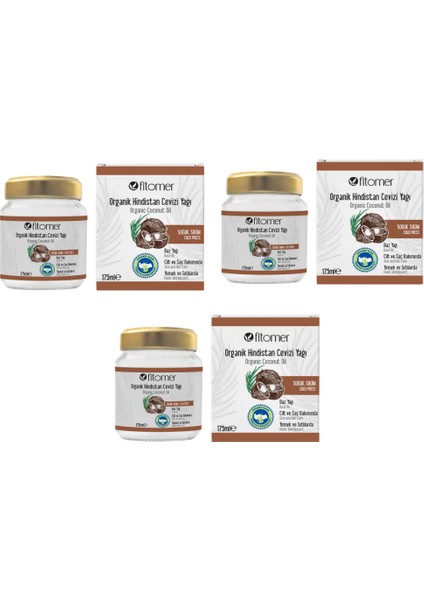 Hindistan Cevizi Yağı Paketi 3x175 ml Avantajlı Özel Paket