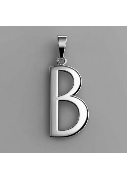 925 Ayar Gümüş Kolye Harf B SM2718