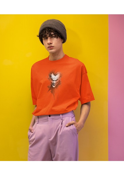 Joker Grin Baskılı Erkek Tişört