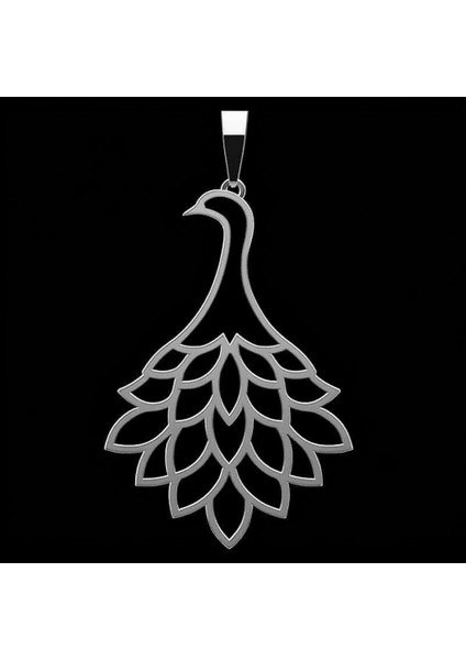 925 Ayar Gümüş Kolye Tavus Kuşu SM3436