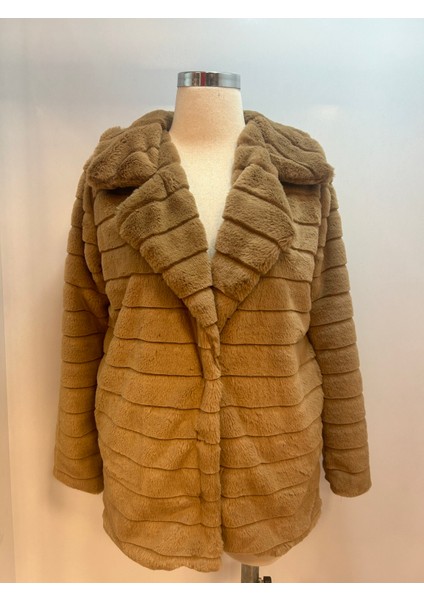 My Styl Kadın Peluş Ceket Vizon RENGI36