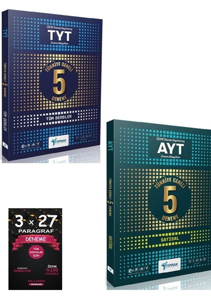 Toprak Yayıncılık Tyt Tüm Dersler 5 Li Paket Deneme+Ayt 5 Li Sayısal Paket Deneme