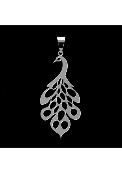 925 Ayar Gümüş Kolye Tavus Kuşu SM3439