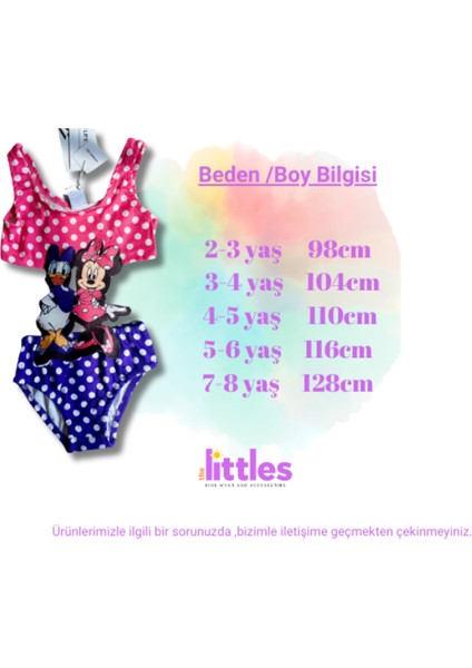 Kız Çocuk Minnie Mouse Daisy Figürlü Pembe Mor Puantiyeli Lastikli Mayokini Çocuk Mayo fiyatları