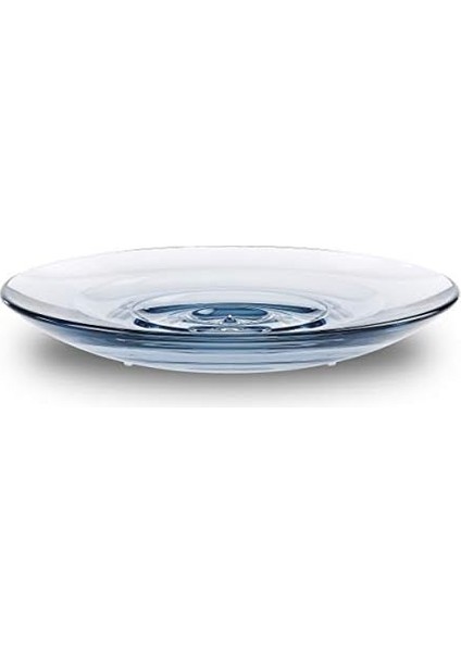 Droplet Akrilik Camdan Sabunluk, Banyo ve Mutfak Için Giderli Oval Sabunluk, Denim Mavisi, Normal