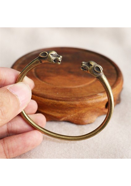 Leopar Bileklik Kadınlar Için Vintage Bakır Geometrik Açılı Bilezik Takı Pirinç Basit Moda Ayarlanabilir Erkek Bilezikler Antika Metal Bilezikler (Yurt Dışından)