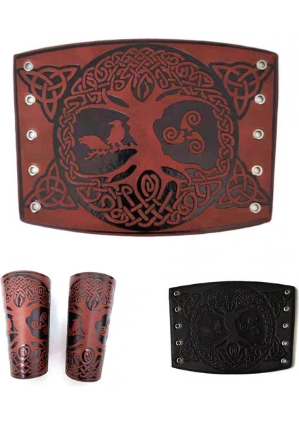 Kahverengi Viking Odin Yaşam Ağacı Deri Bilezik - Erkekler Için Punk Takı (Yurt Dışından) modelleri