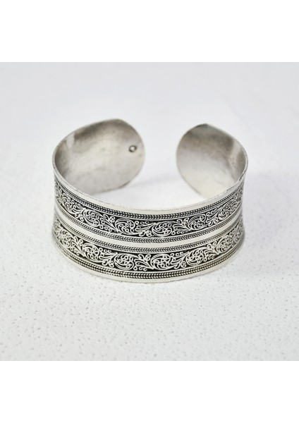 Yb-C Moda Gümüş Kaplama Boncuklu Bilezik Hayvan Şansları Boho Tibet Tarzı Kolluk Geniş Bilezikler Vintage Hint Kadın Takıları (Yurt Dışından)