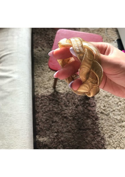 Altın Lzhlq Yeni Moda Takı Aksesuarları Maxi Geniş Bilezik Bilezik Trendy Kaplama Kalın Metal Örgü Bilezik Kadınlar Kol Bilezikleri (Yurt Dışından)