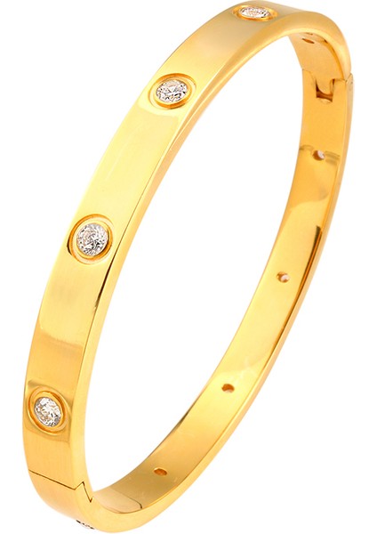 8mm Gül Rengi Kadınlar Için Açık Kolluk Paslanmaz Çelik Zirkon Taşlı Bilezikler Kristal Altın Kaplama Kolluk Bileklikler Trendy Bayan Kız Takı (Yurt Dışından) modelleri