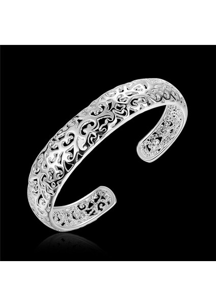 DB414 2020 Vintage Moda Kaplama Çerçeve Oymalı Manşet Bilezik Açık Bilezik Kız Bilezikler ve Bilezikler Bayan Sevimli Kadın Düğün Takı (Yurt Dışından)