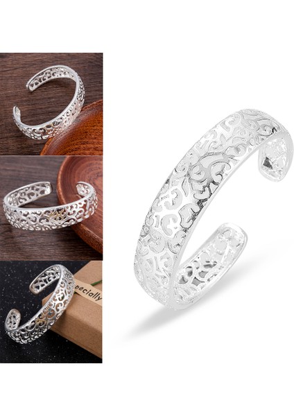DB414 2020 Vintage Moda Kaplama Çerçeve Oymalı Manşet Bilezik Açık Bilezik Kız Bilezikler ve Bilezikler Bayan Sevimli Kadın Düğün Takı (Yurt Dışından) modelleri