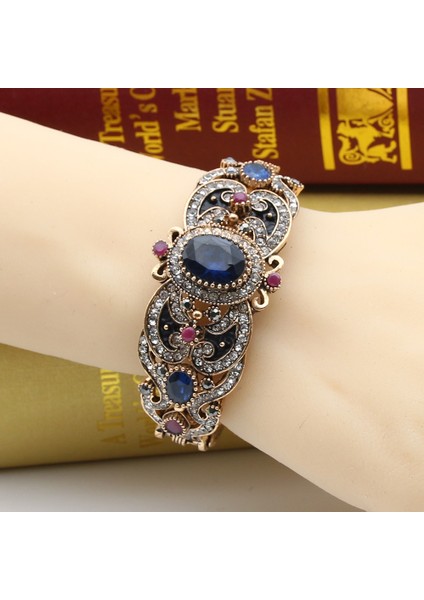 1623KIRMIZI Kadınlar Için Antika Altın Renkli Bohem Etnik Takı Bilezikleri Türk Çiçekli Retro Vintage Türk Çiçekli Bilezik (Yurt Dışından) modelleri